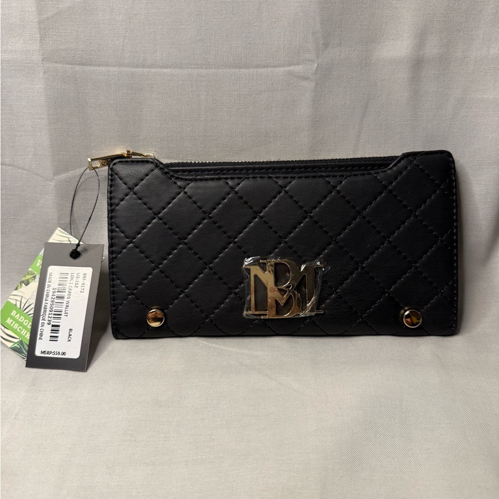 Badgley Mischka Black Quilted Wallet